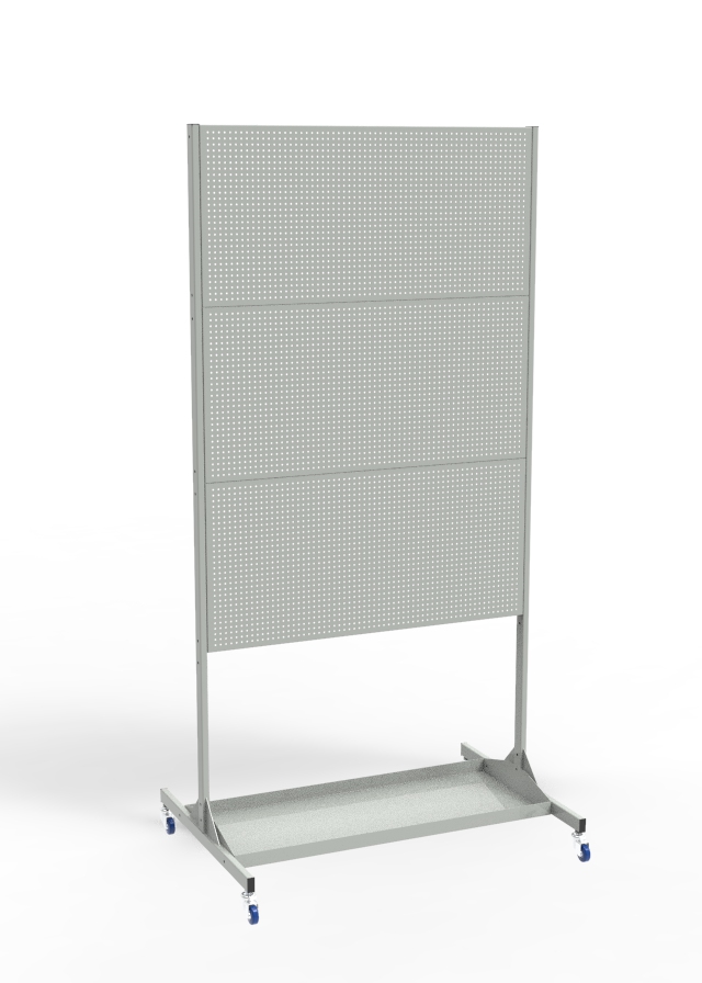 Фото - экран сварщика 3 панели на колёсах с лотком эс-3-к-лт