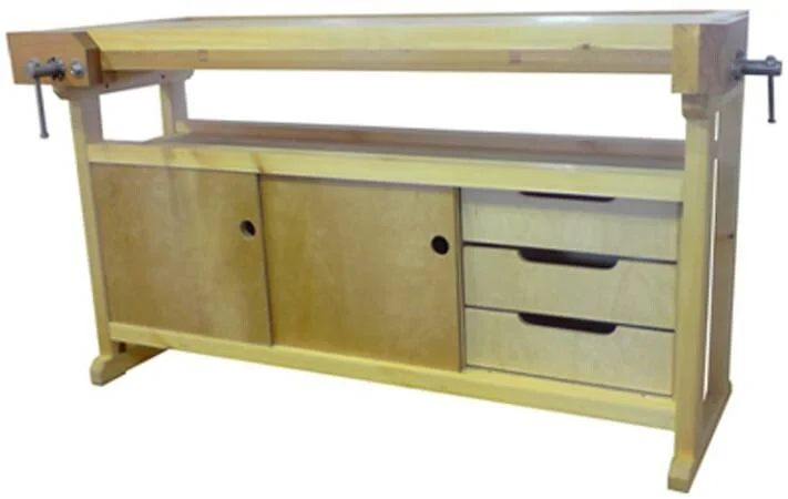 Верстак столярный Школьный (бук)  с тумбой Практик