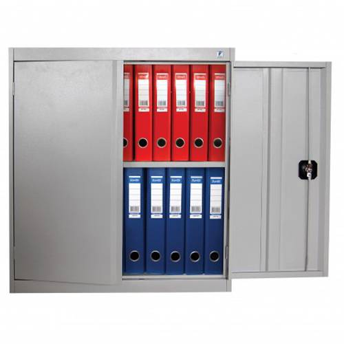 Архивный шкаф низкий — ШХА/2-900(50), 920x910x500 с двумя дверьми и полкой Металл-Завод