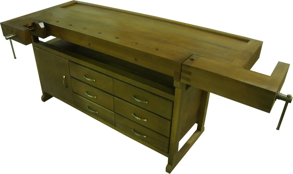 Верстак столярный Люкс (бук-сосна) с тумбой Престиж