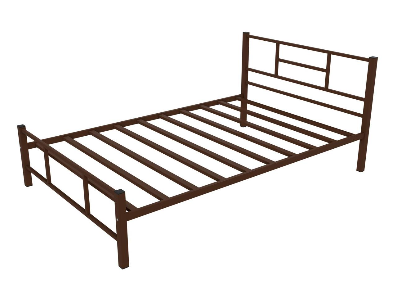 Фото кровать металлическая - кадис коричневая 1,5-спальная для хостела одноярусная