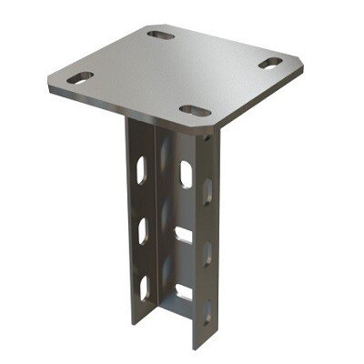 Подвес одинарный усиленный для сборной потолочной стойки 56х30, горячий цинк